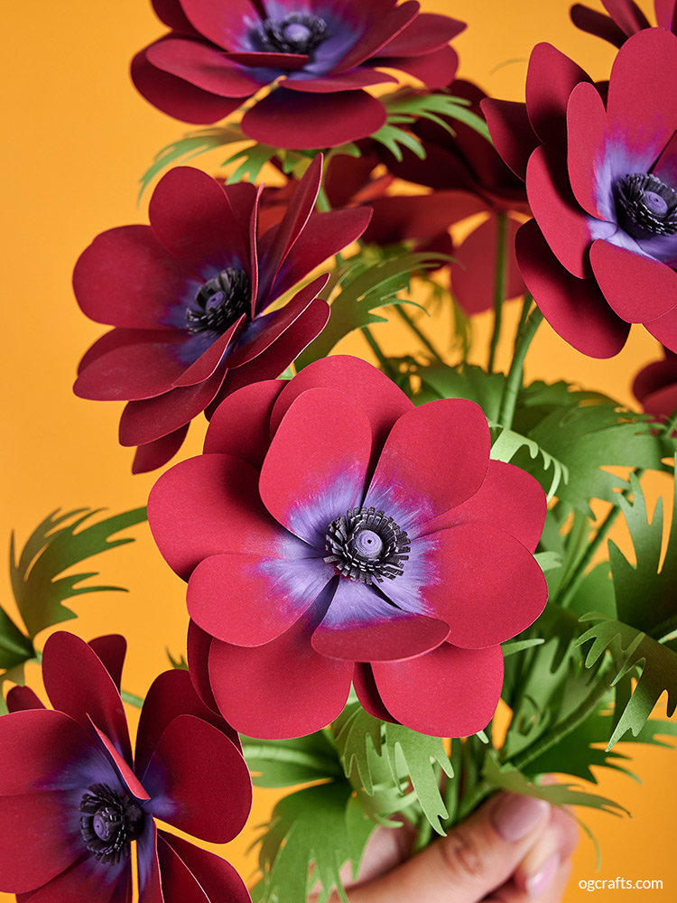 diy paper anemone flower bouquet