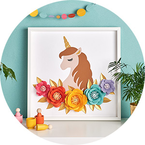 paper flowers unicorn artwork