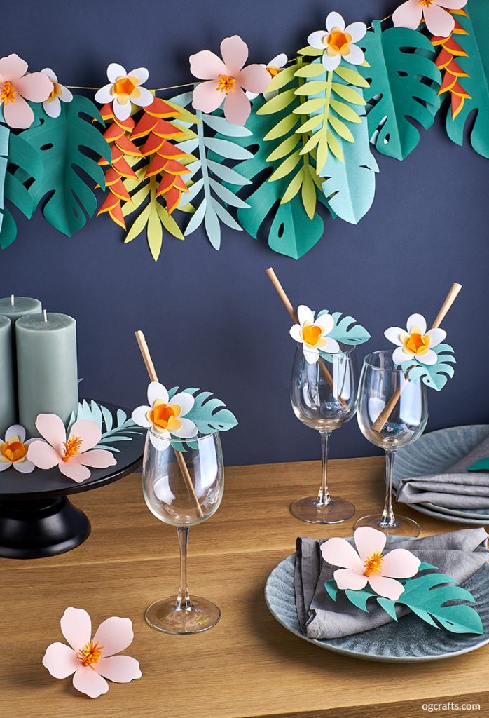 Tropical Party Set OGCrafts   Handmade Tropical Party Decor 698x1024 