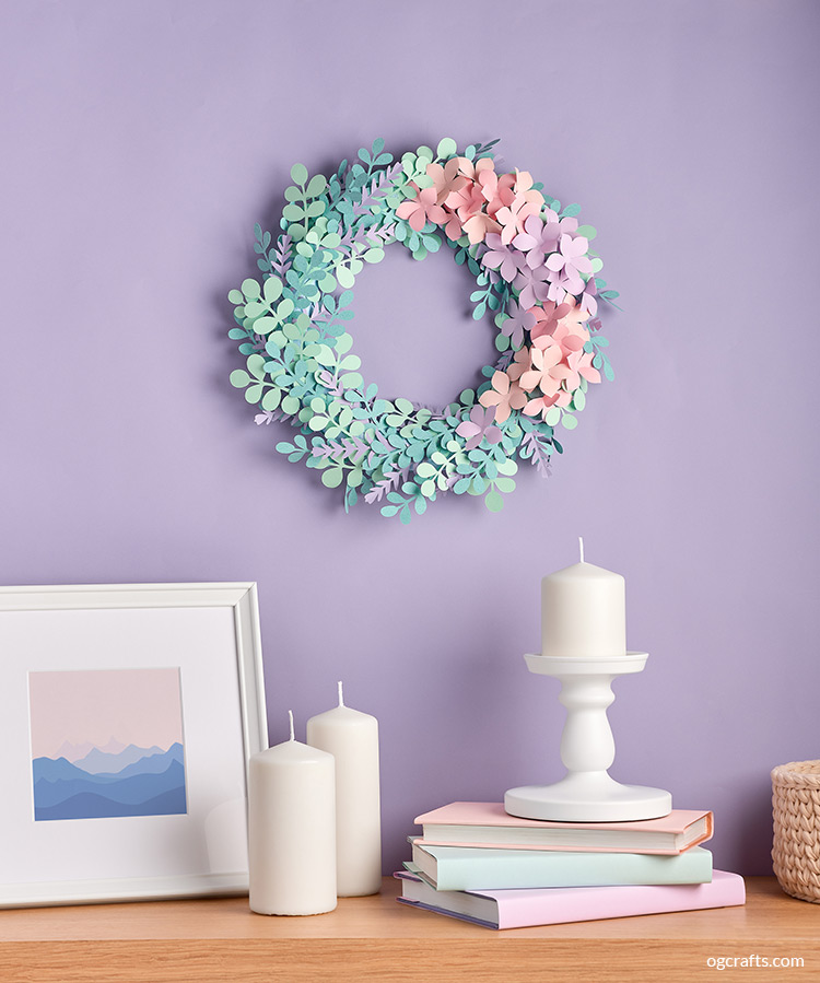 Paper wreath home decor