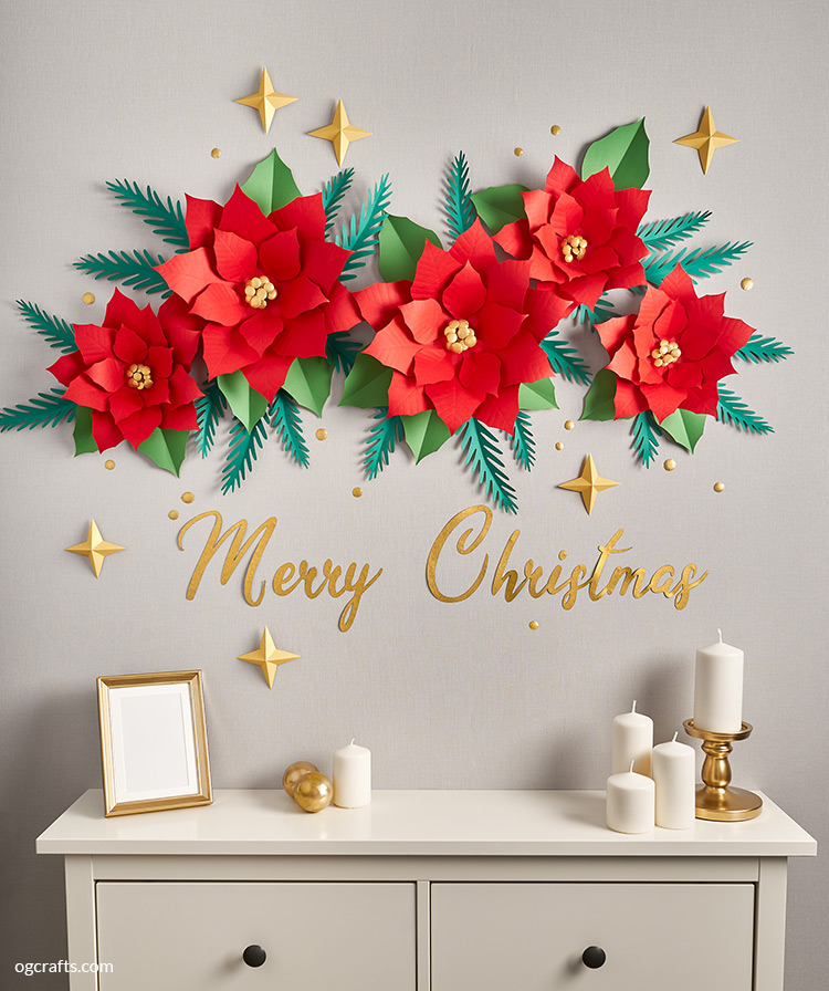 paper flowers Christmas decor