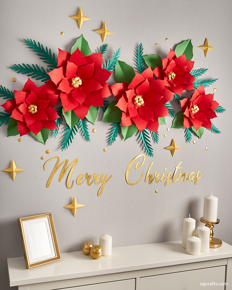 paper poinsettia Christmas